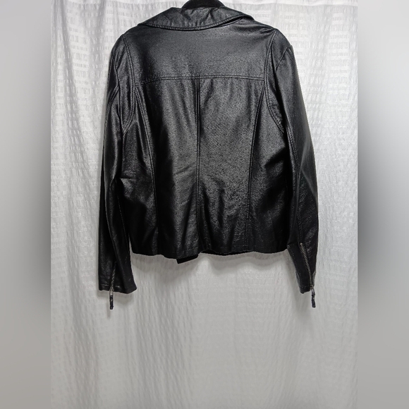 Max Studio Faux leather ladies moto jacket - Picture 2 of 7